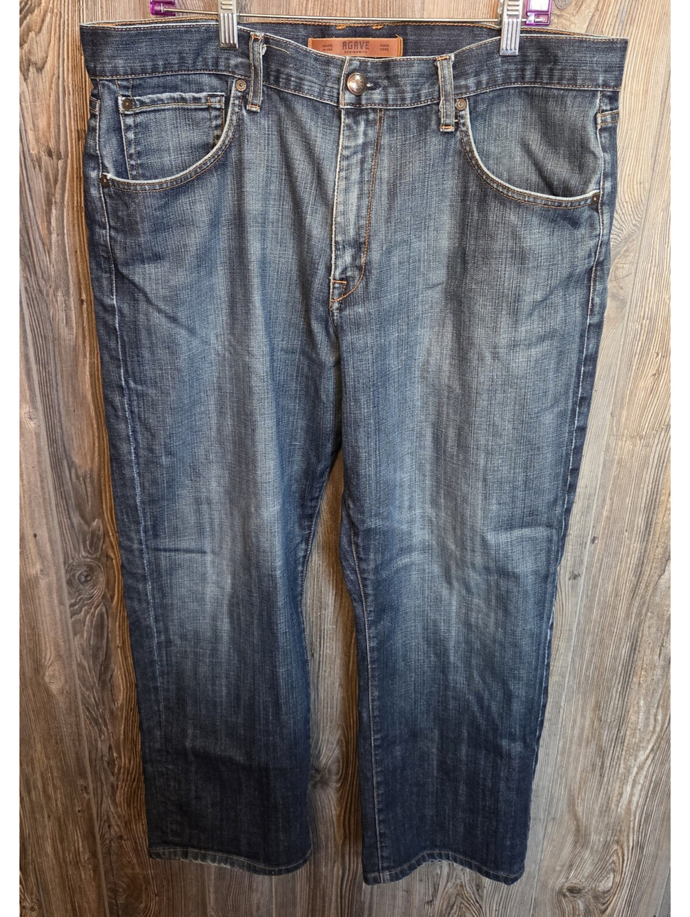 Agave Denim Blue Jeans Men Size 40 (39x29) Waterman Relaxed Straight Made in USA